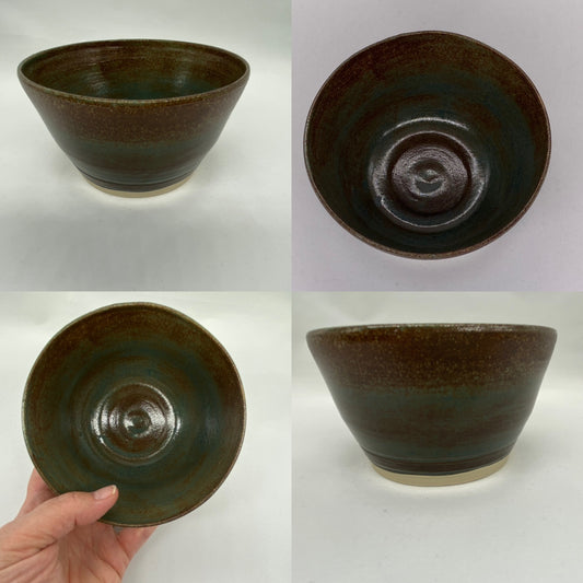 Hand thrown Large Bowl - Matcha gloss glaze