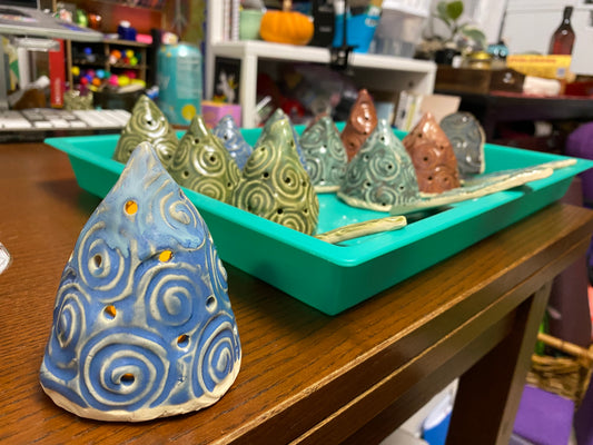 Ceramic Spiral Tree Luminaries