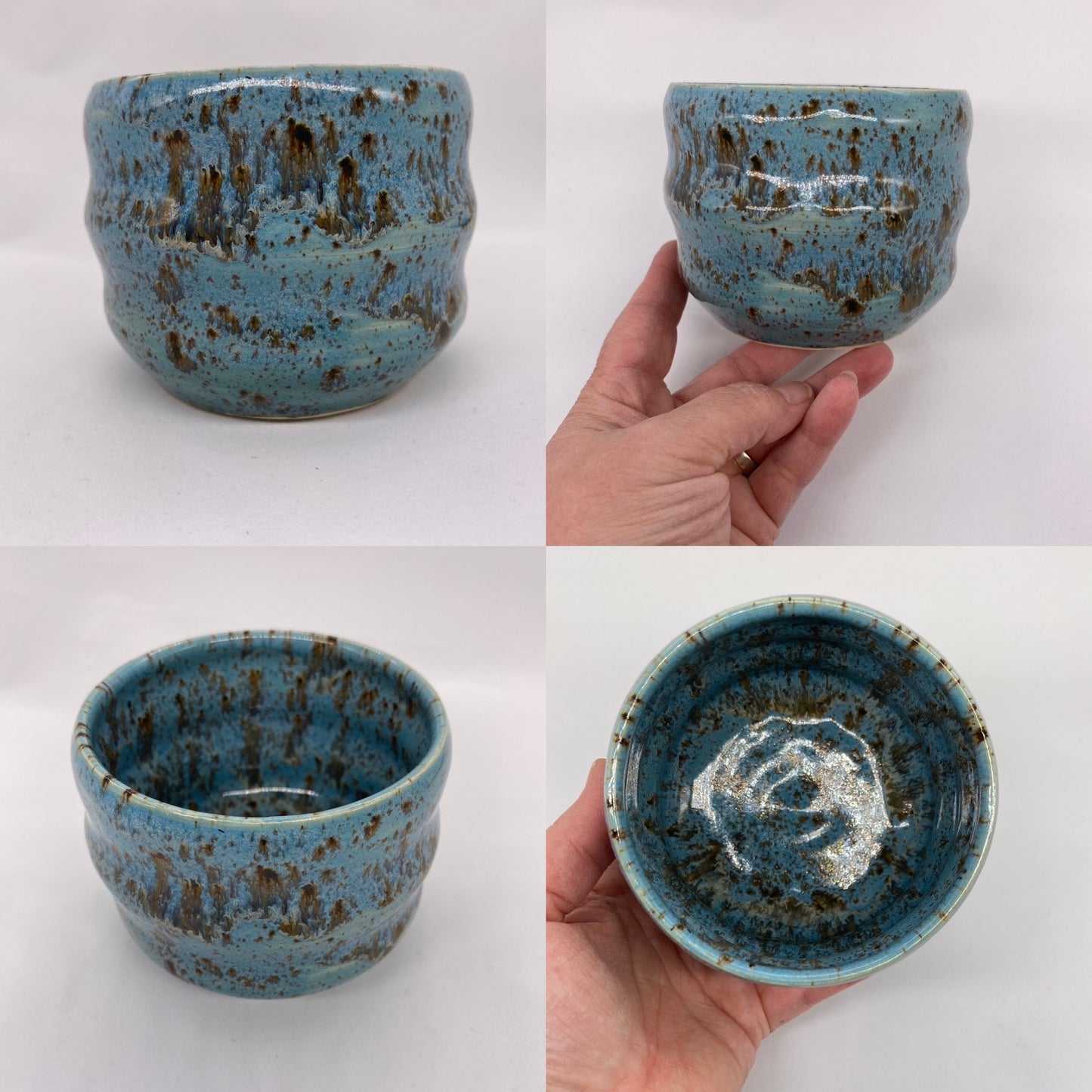 Hand thrown Large Curvy cup - Shipwreck glaze