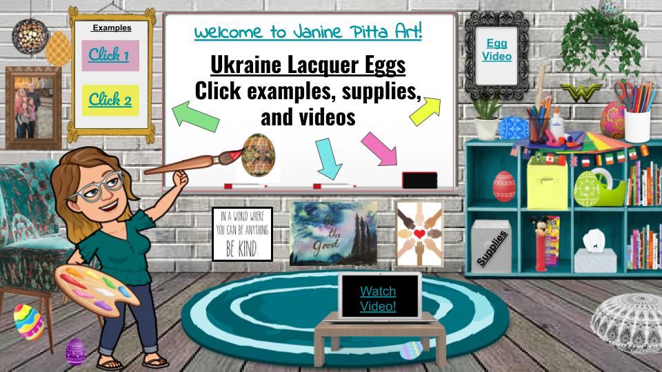 Ukraine Lacquer Eggs Bitmoji Classroom with video